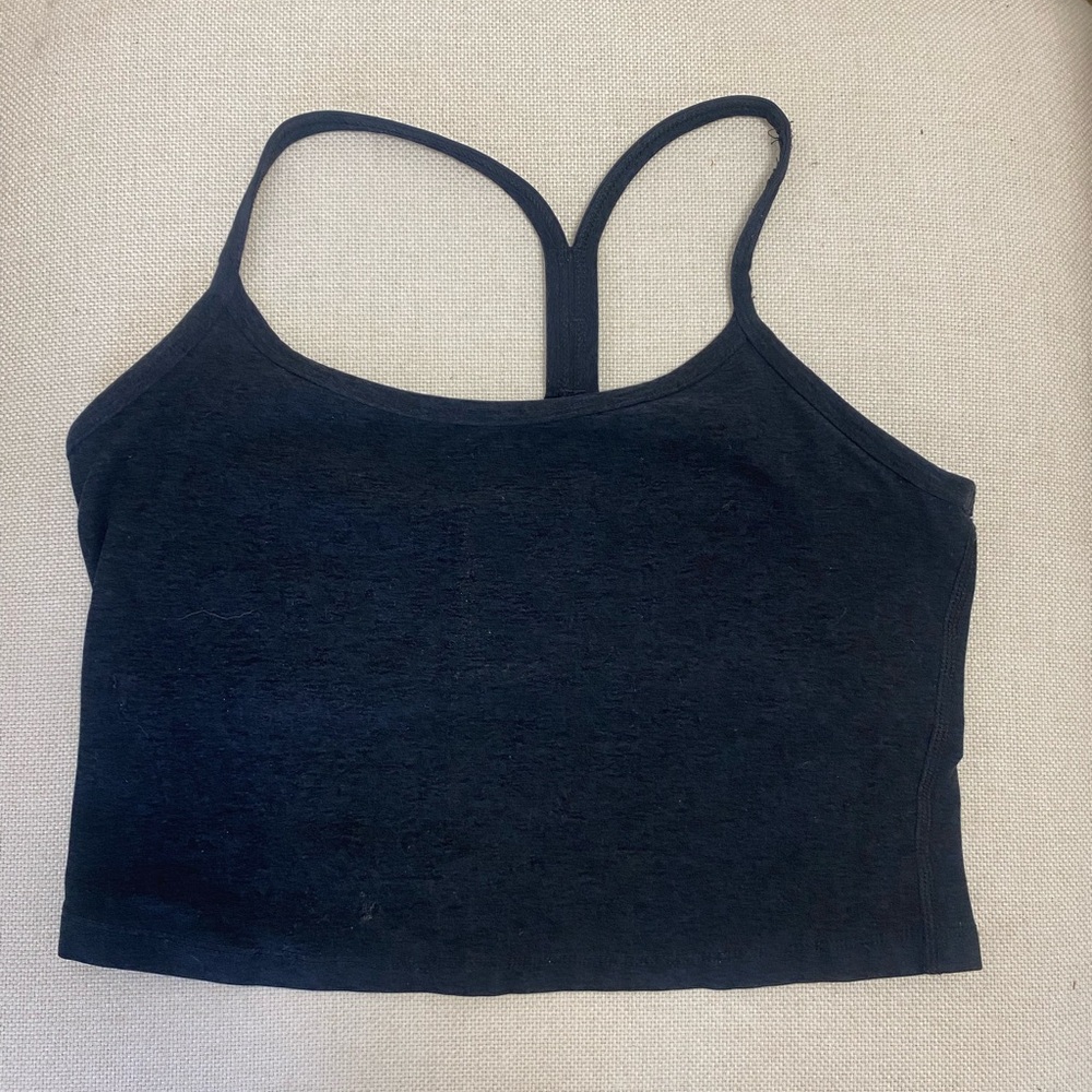 Black Beyond Yoga Spacedye Slim Racerback Cropped Tank